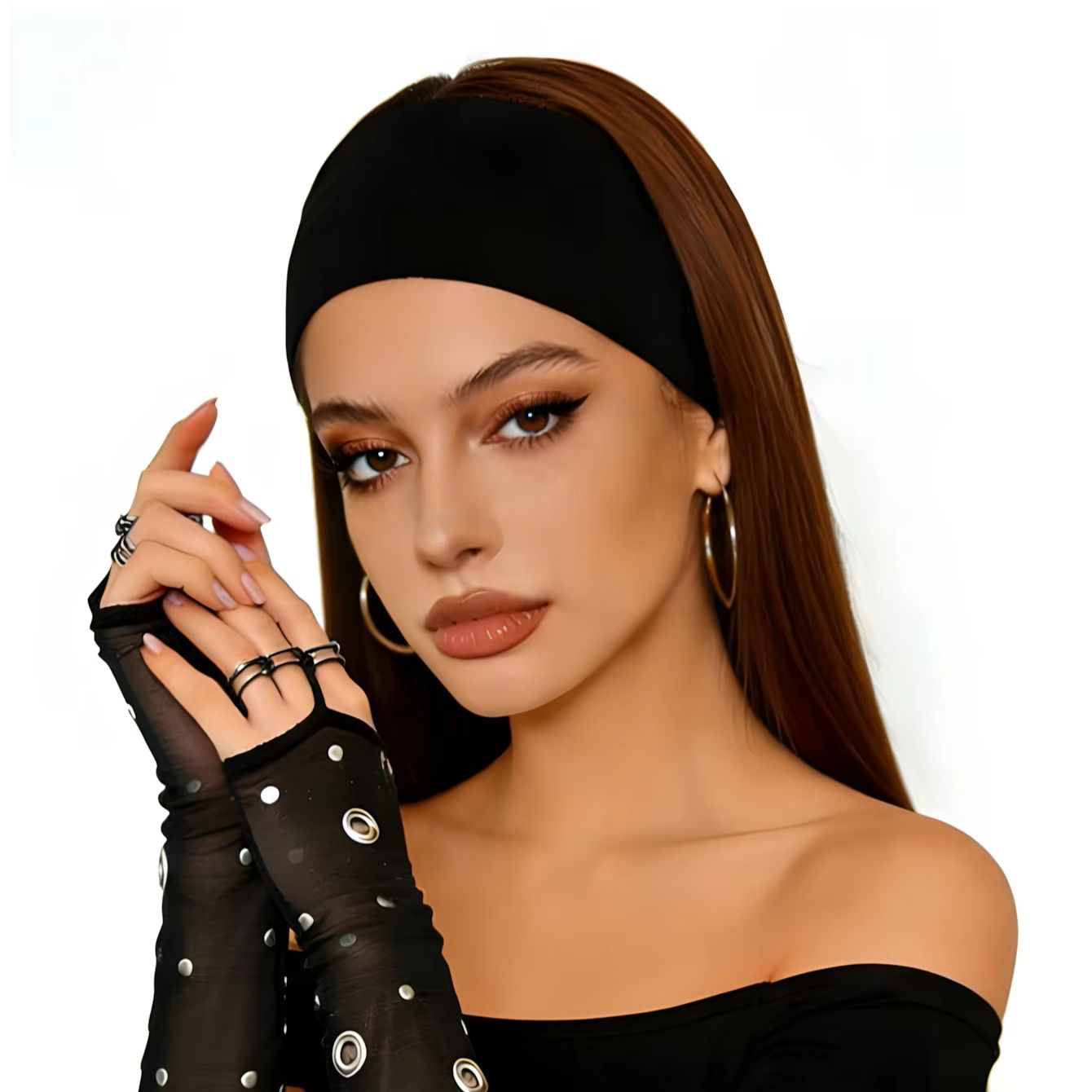 1pc black and white triangle h - Bandana Blank White ulasan dan harga