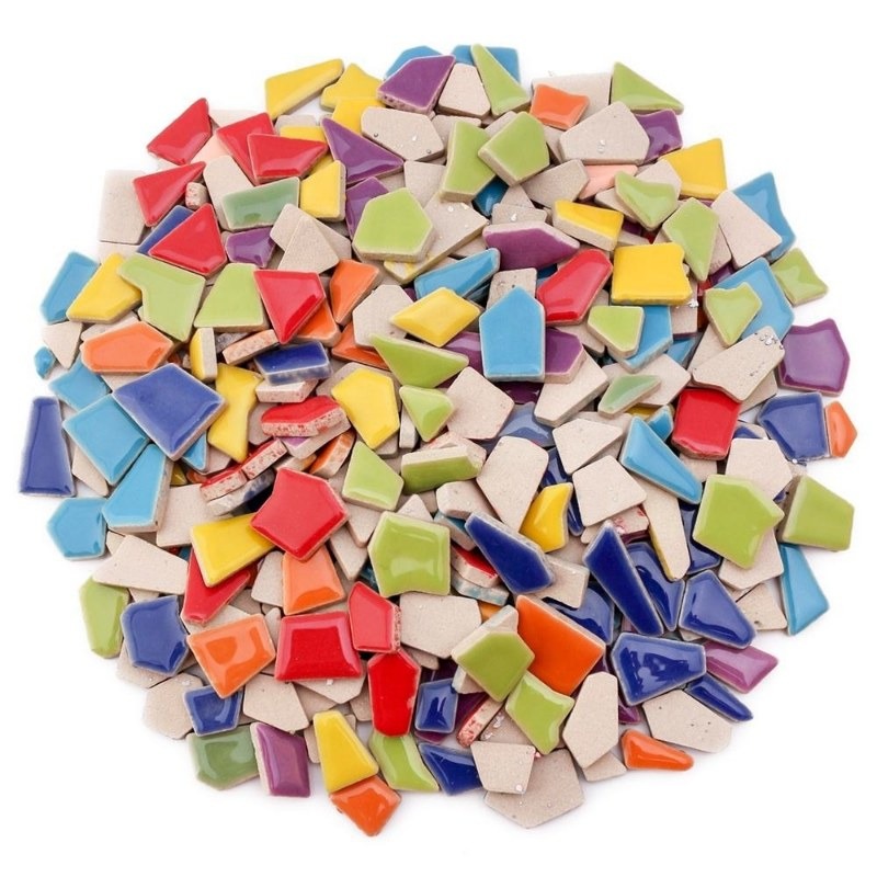 100g Randomly Mixed Colors DIY - Ceramic Tile Blank ulasan dan harga