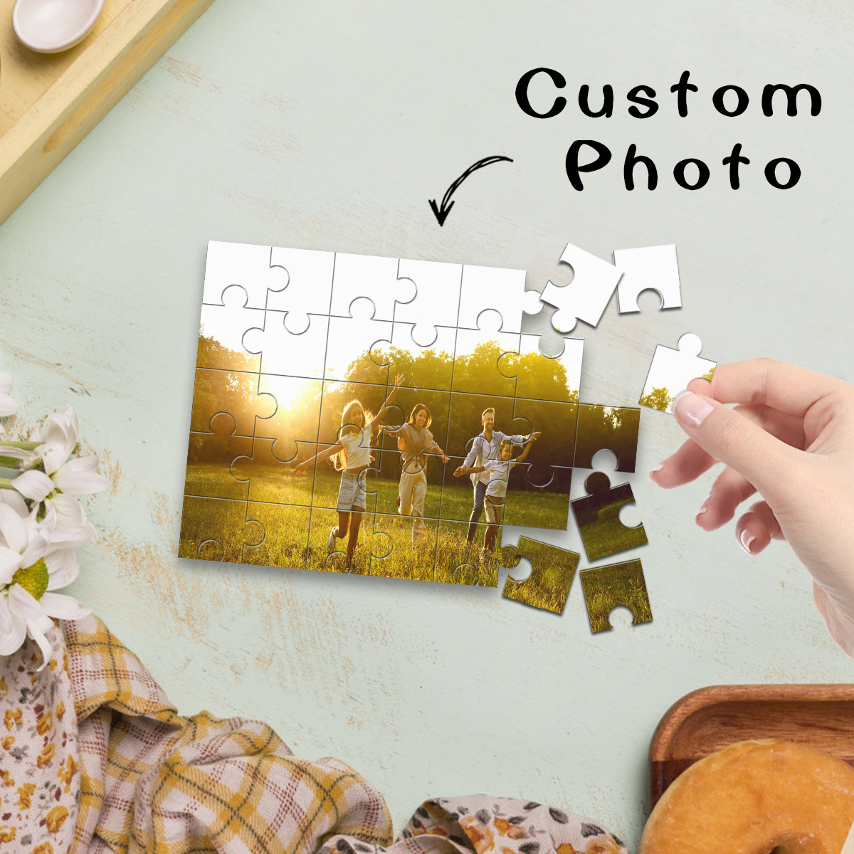 1pc Custom Photo Single Portra - Puzzle Blank White ulasan dan harga