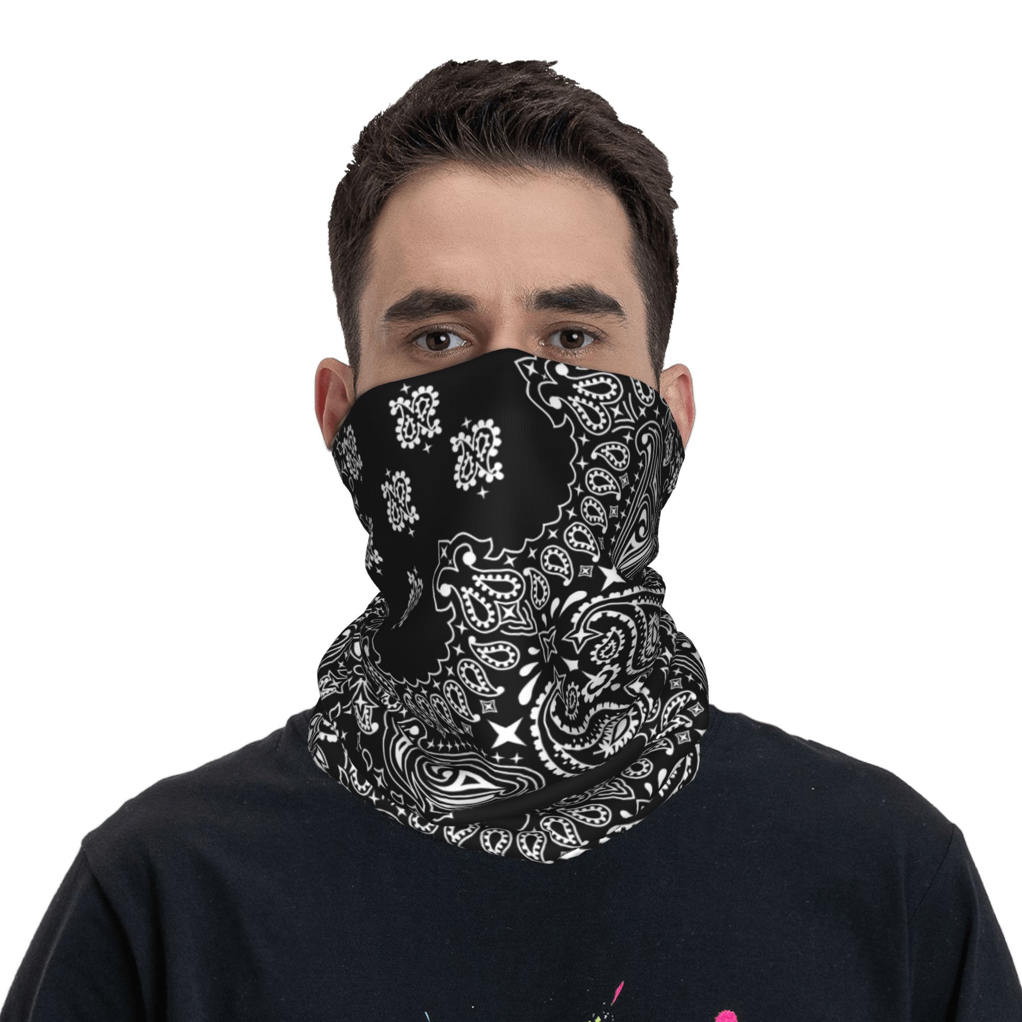 Custom Black And White Paisley - Bandana Blank White ulasan dan harga