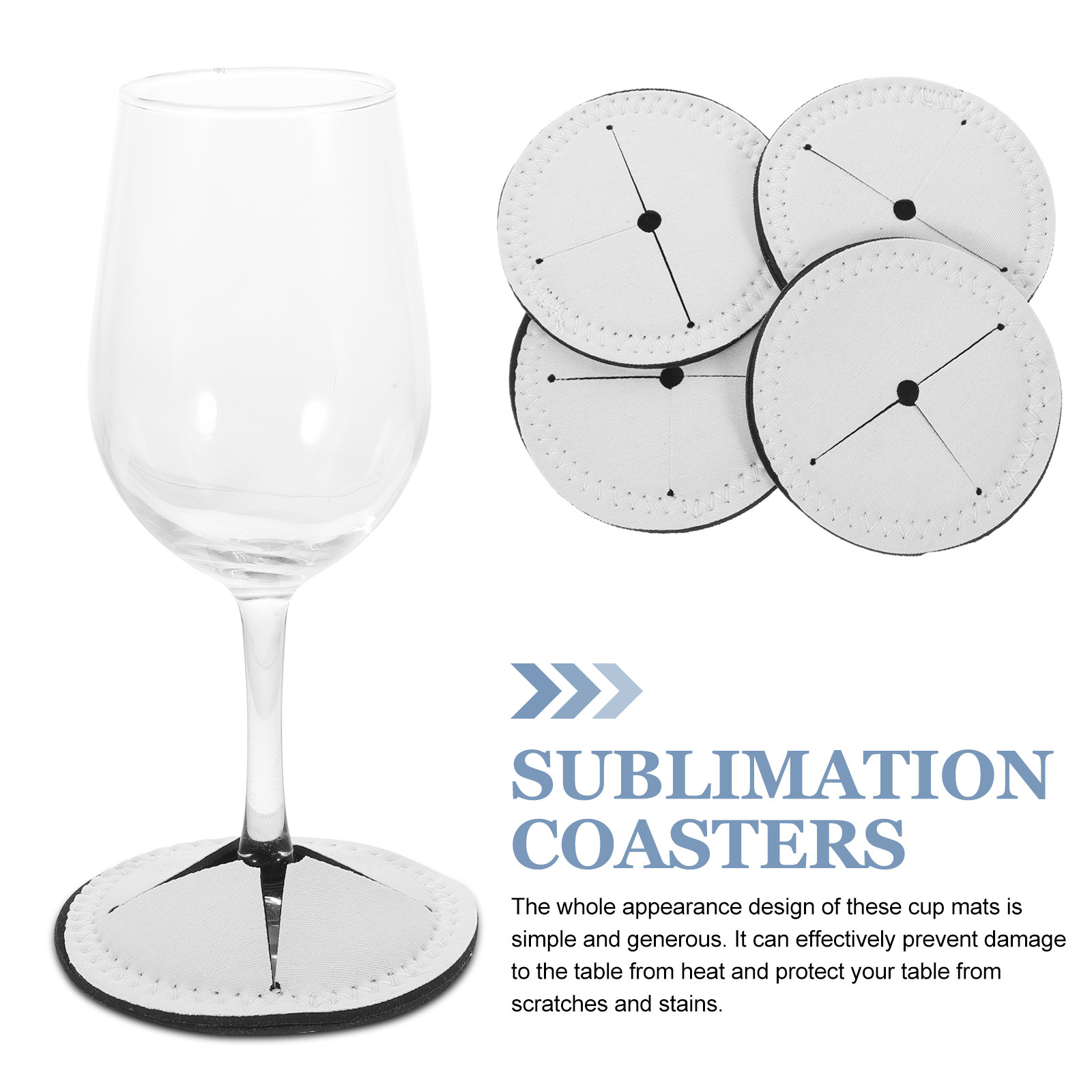 4Pcs DIY Wine Cup Coasters Hea - Coaster Sublimation Blank ulasan dan harga