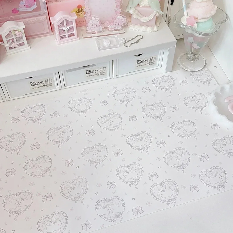 Kawaii Pink Rabbit PU Leather  - Mouse Pad Blank Sublimation ulasan dan harga