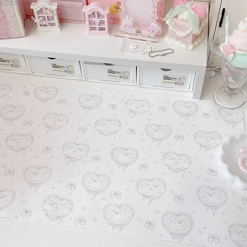 Kawaii Pink Rabbit PU Leather  - Mouse Pad Blank Sublimation ulasan dan harga