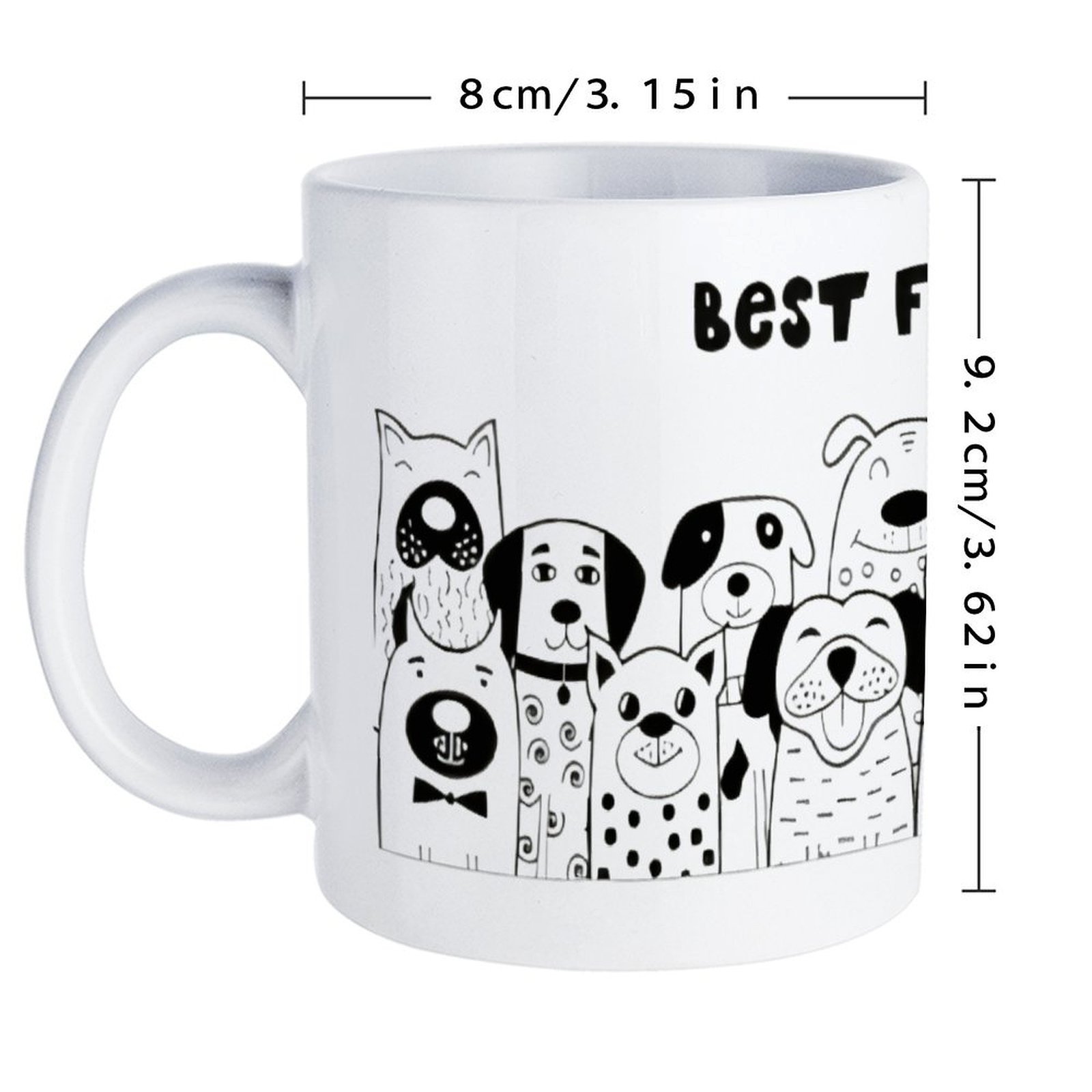 Illustration Of Dogs With The  - Sublimation Mug White ulasan dan harga